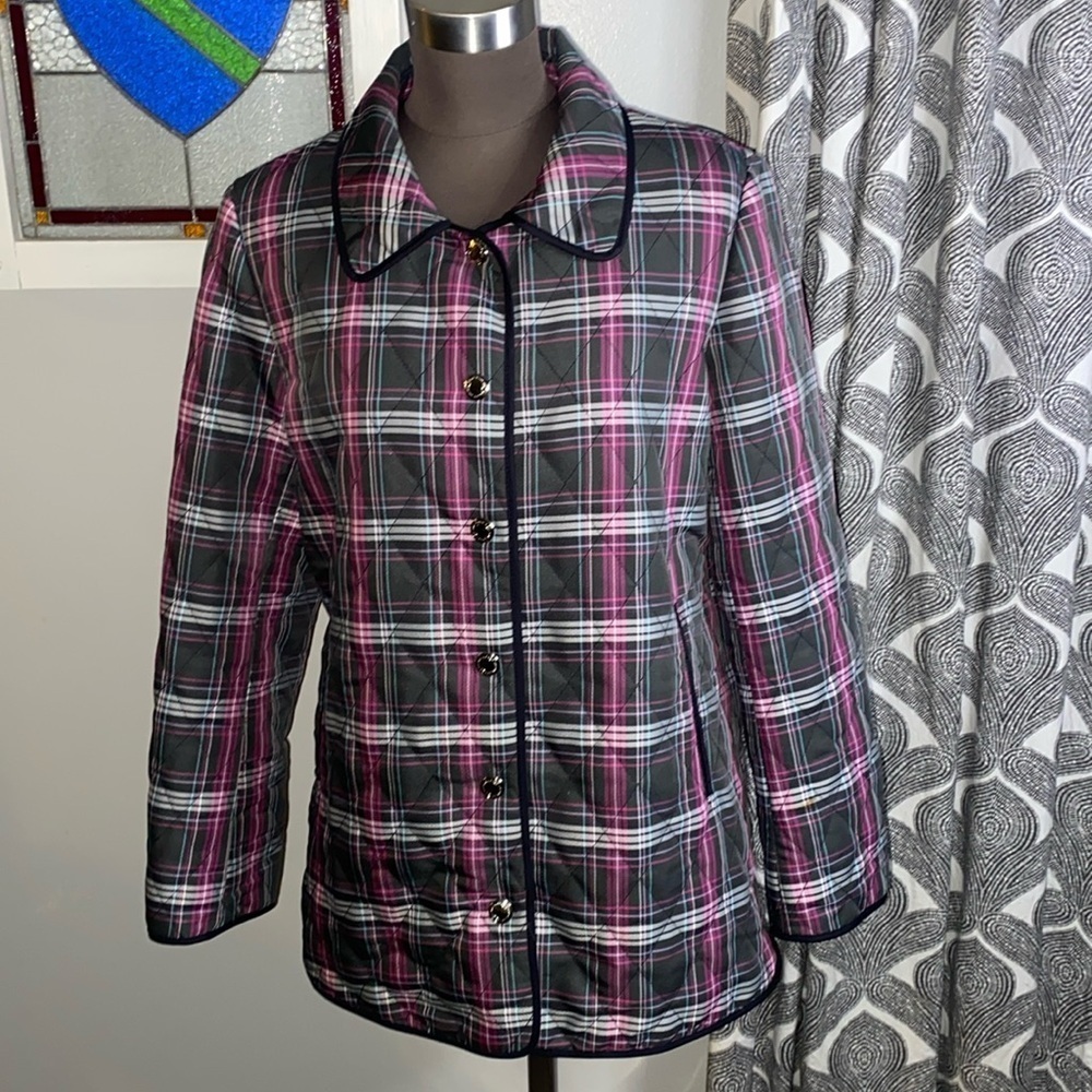 Coach plaid quilted lightweight jacket
